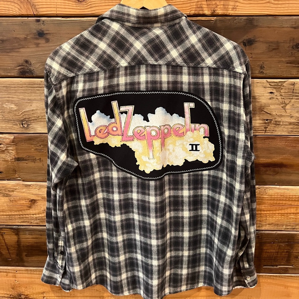 Led Zeppelin One-of-a-Kind SQ Wear Vintage Custom MadAndie Unisex Flannel - L